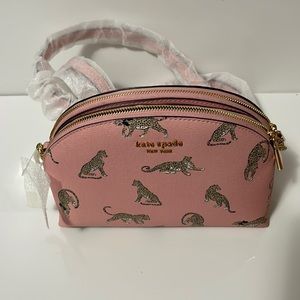 Morgan Leopard Double-zip Dome Crossbody Kate Spade